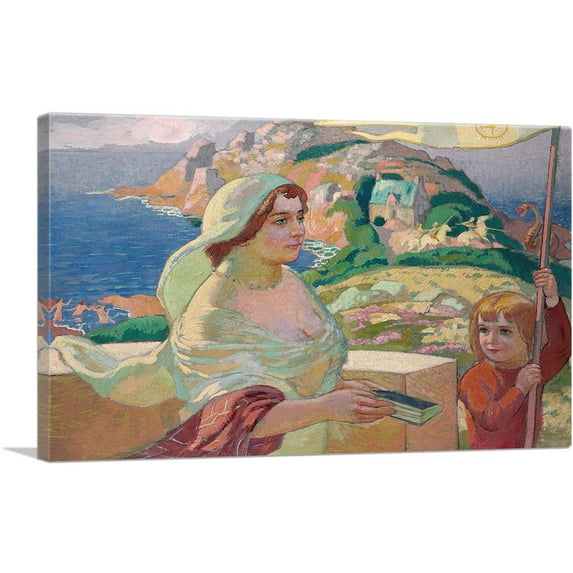 ARTCANVAS The Princess In The Tower 1914 Canvas Art Print by Maurice Denis - Size: 12" x 8" (0.75" Deep)