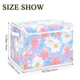 thumbnail image 5 of Yayeee Collapsible Cube Storage Bin with Lid Fabric Closet Decorative Basket with Handles, Pink Daisy, 5 of 7