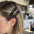 thumbnail image 6 of Miallo Chic Black Crystal Hair Clips 2PK, Modern Marquise Rhinestone Hair Slides for Women's Evening Gala and Bachelorette Party, 6 of 8