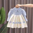 thumbnail image 3 of Vestido de suéter de una pieza para niñas de otoño e invierno, vestido de princesa de punto, mangas abullonadas de estilo coreano para niñas, 3 of 5