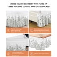 thumbnail image 6 of Herb Flower Farmhouse Garden Ruffle Bed Skirt King Size Vintage Lines Adjustable Elastic Dust Bed Skirts Wrap Around Bedskirt Wrinkle Free Easy Fit with 18 Inch Drop, 6 of 8