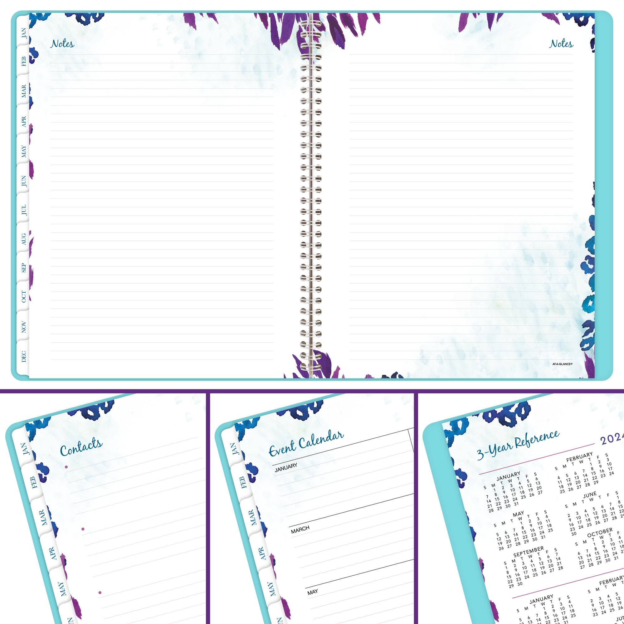 AT-A-GLANCE Wild Washes 2025 Weekly Monthly Appointment Book Planner Teal Large