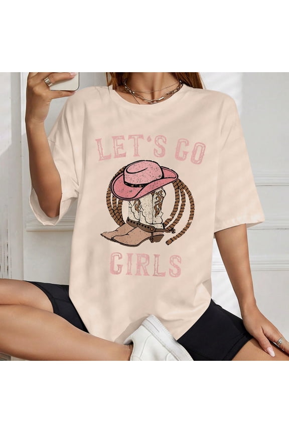 Womens Tops Trendy Country Music Graphic Tee Casual Denim Western Short Sleeve T Shirt Top Under $5