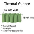 thumbnail image 4 of 2 Pc Blackout thermal valance for short window curtain rod pocket for kitchen/bathroom/restaurant/school 54" x 18" inch each panel, 4 of 5