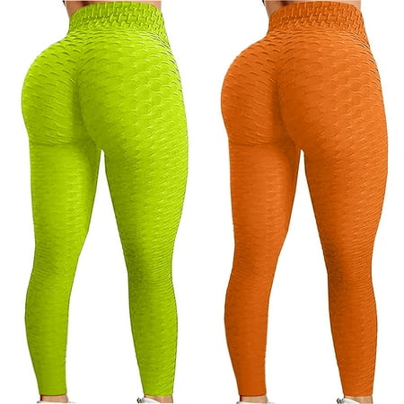 

Wyongtao Cozy 2PC Women s Bubble Hip Lifting Exercise Fitness Running High Waist Yoga Pants