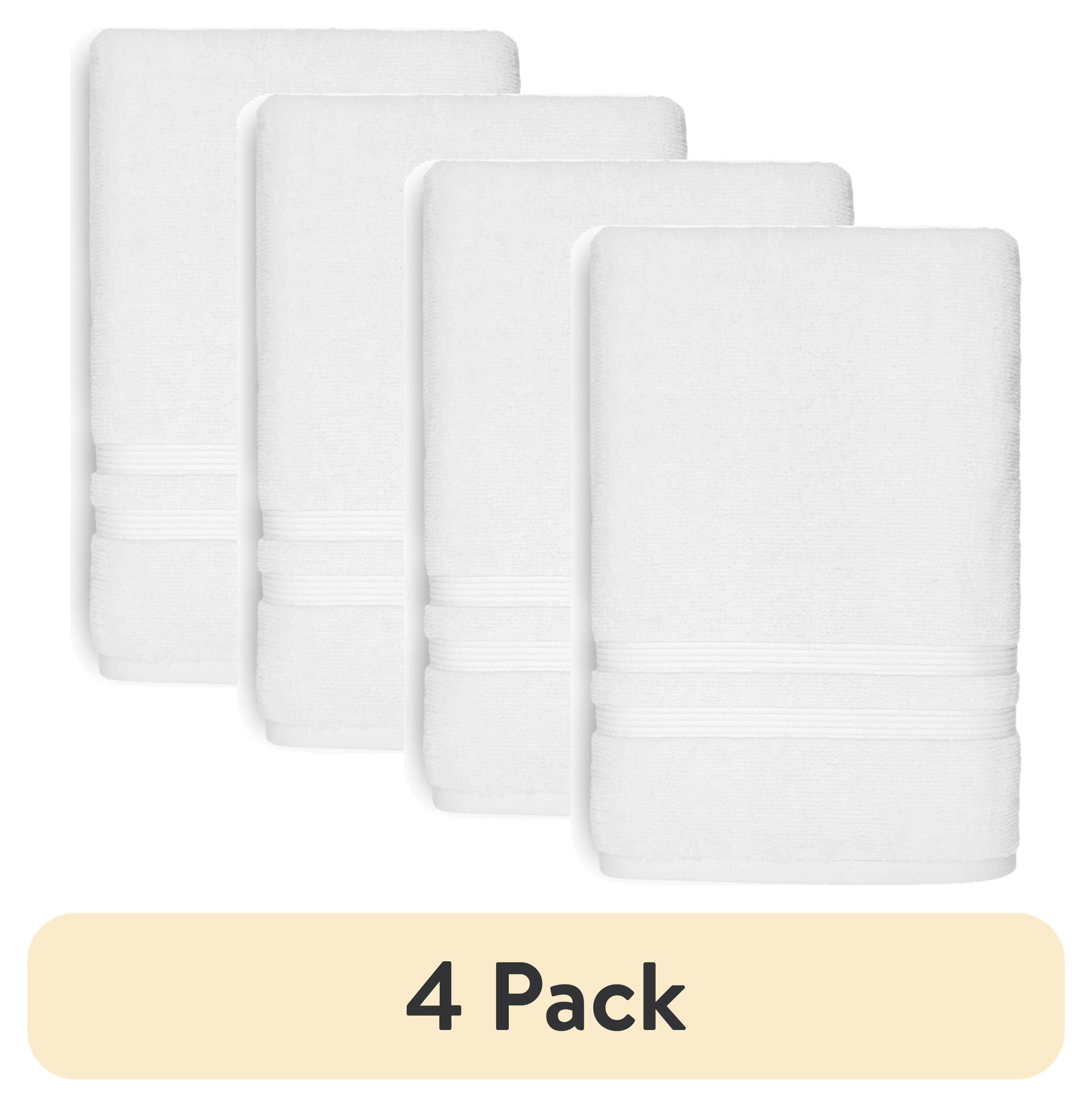 Mainstays Performance Cotton Bath Towel, White, 4-Pack photo 1