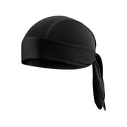Sweat Wicking Do Rag Skull Cap Cooling Beanie Durag Head Wrap for Men Women Breathable Polyester Headwear for Sports Outdoor Black