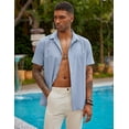 thumbnail image 5 of COOFANDY Mens Short Sleeve Cuban Guayabera Shirt Casual Summer Beach Button Down Shirts, 5 of 6
