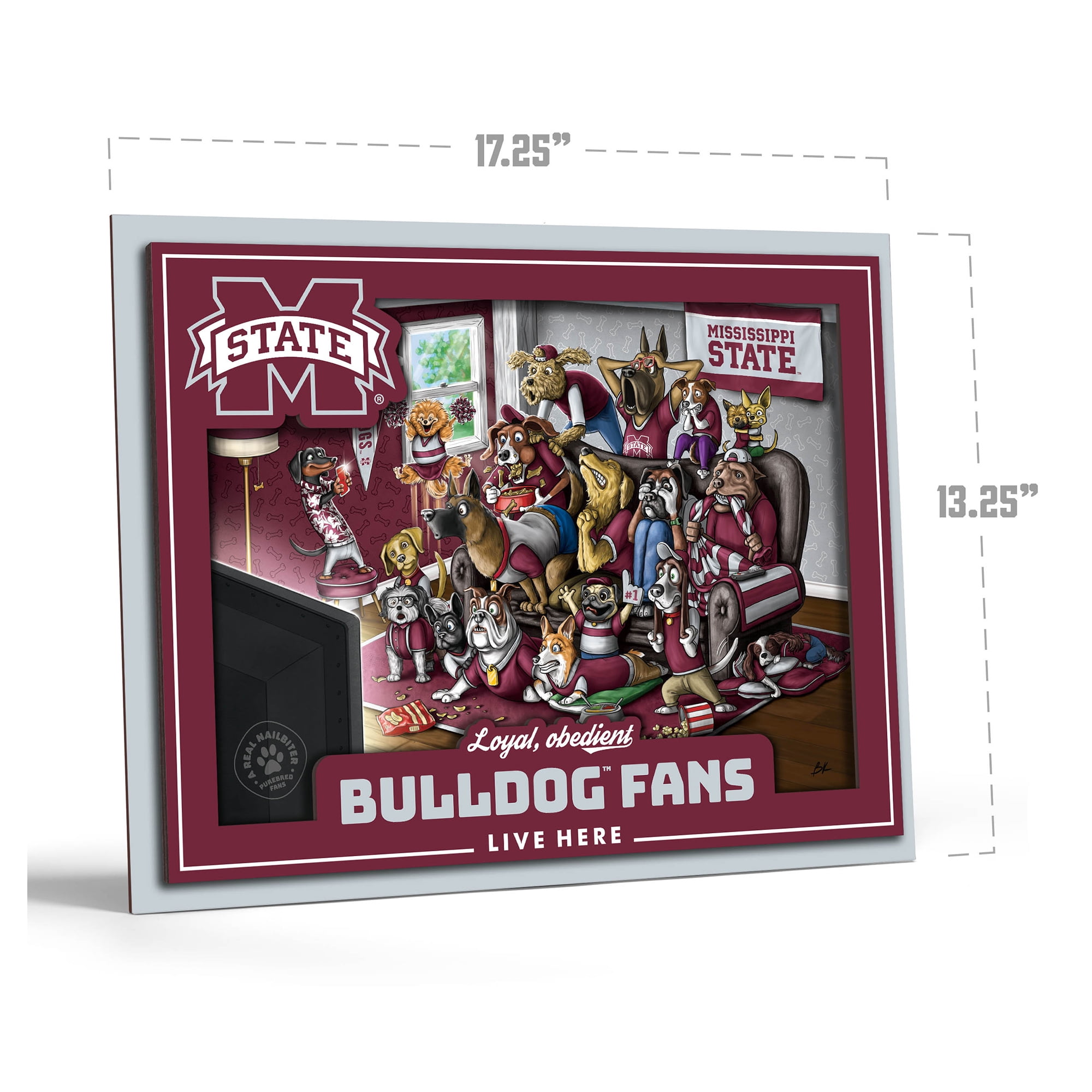 IDNA Mississippi State Bulldogs 13.25" x 17.25" Purebred Fans Wall Art