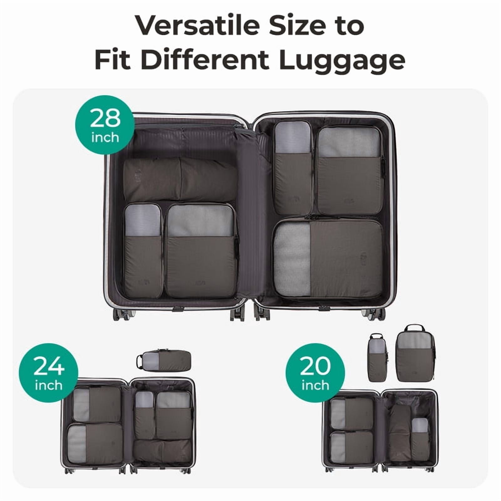 BAGSMART 6 Set Compression Packing Cubes for Travel, Expandable Luggage Packing Organizer Bags, Durable Space Saver Bags Travel Essentials, Pink