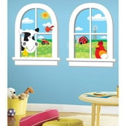 Room Mates Down on the Farm Peel and Stick Window Wall Decal