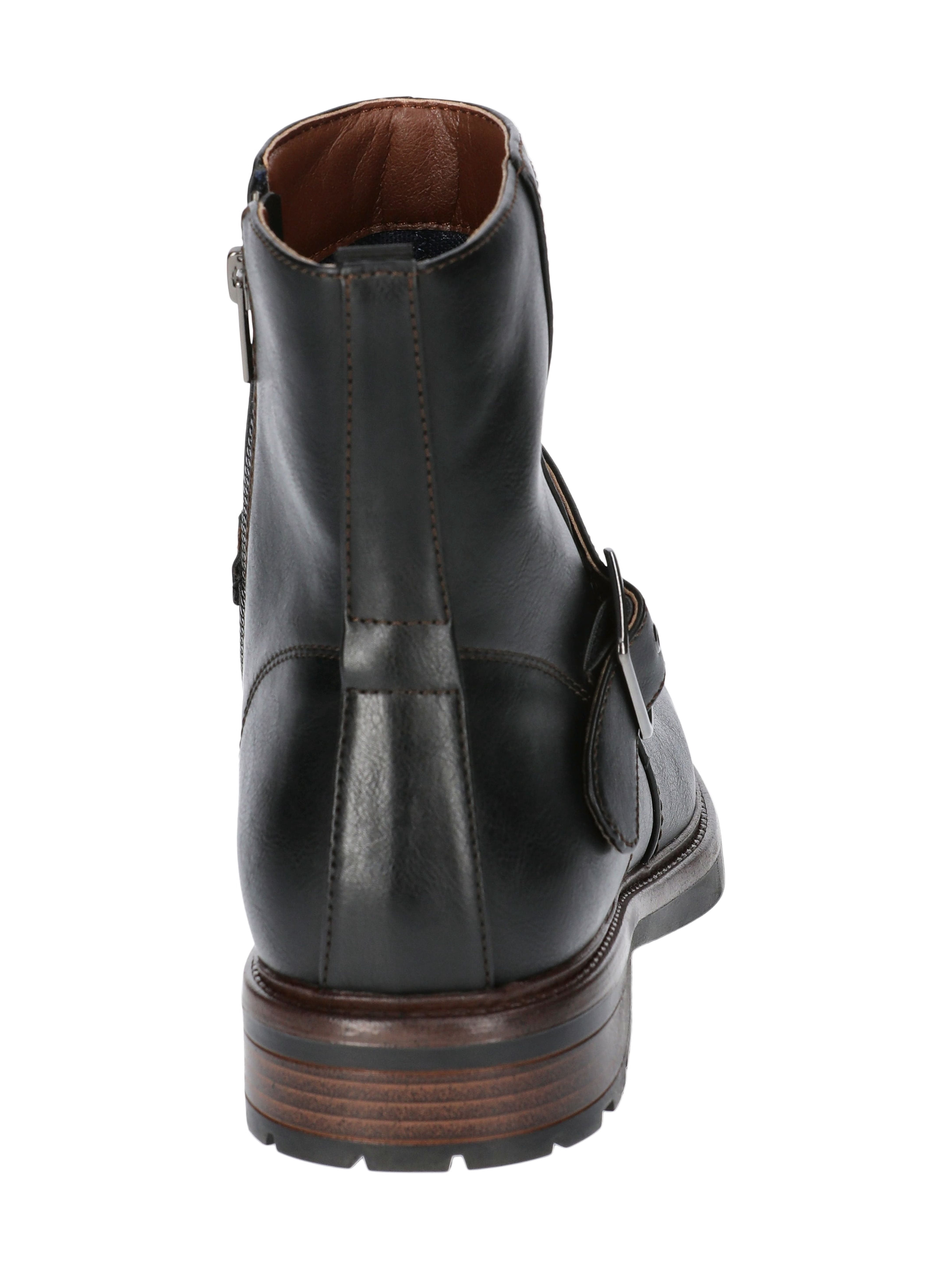 George Men's Faux Leather Buckle Boots