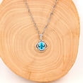 thumbnail image 5 of Uloveido Dainty Sakura Flower Pendant Light Blue Crystal Neckalce,925 Sterling Silver Party Necklace for Women Y620 (Light Blue), 5 of 7