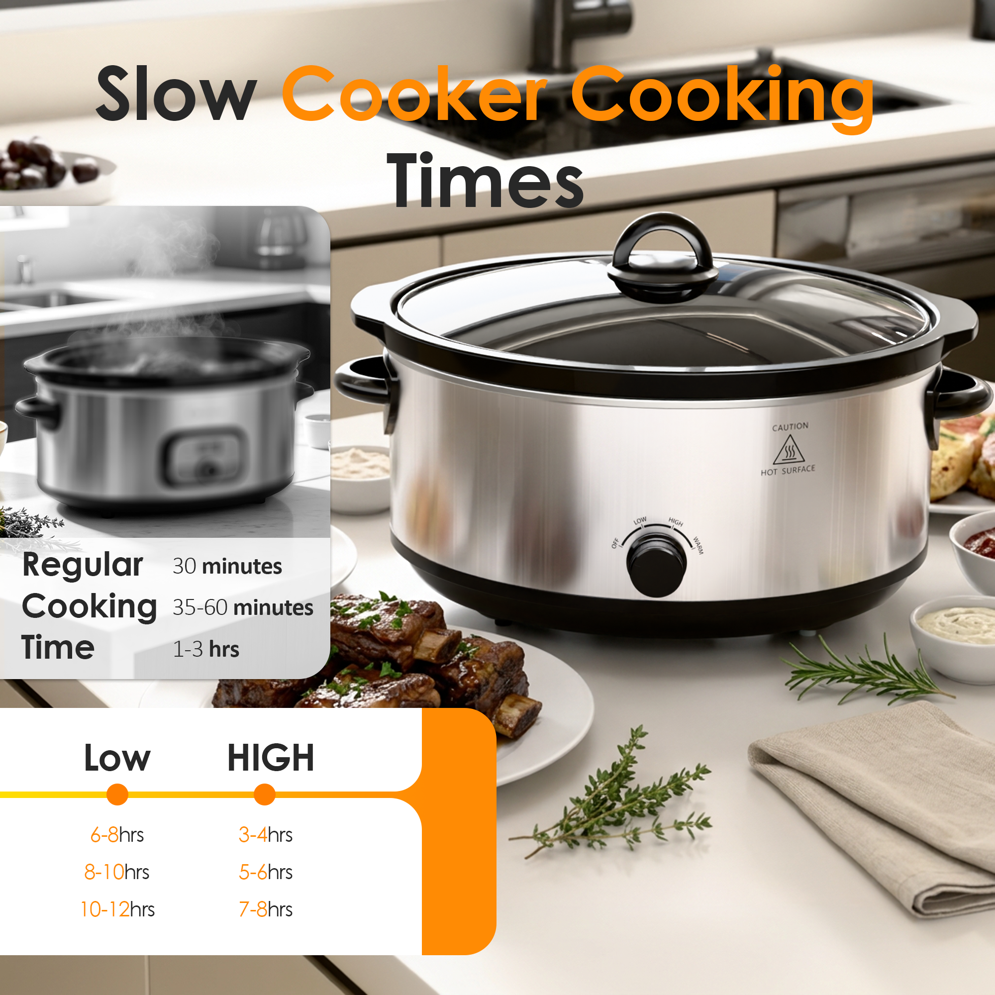 WHALLSE 7-Quart Slow Cooker with Removable Nonstick Crock photo 5