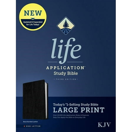 KJV Life Application Study Bible/Large Print (Third Edition)-RL-Black Bonded Leather
