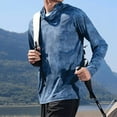 thumbnail image 3 of Big and Tall Cooling Sun Shirts Mens UV Protection Long Sleeve Hoodies Face Mask Summer Shirts Fishing Cycling Hiking 3XL, 3 of 3