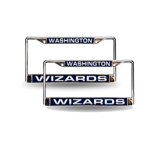 Washington Basketball Wizards Chrome Metal (Set of 2) Laser Cut License Plate Frames