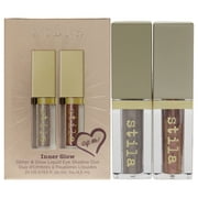 Stila Inner Glow Glitter and Glow Liquid Eye Shadow Duo , 2 Pc Set 0.153oz Eyeshadow - Foxy Lady, 0.153oz Eyeshadow - Coral Crush