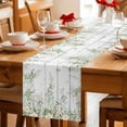 thumbnail image 5 of Watercolor Floral Table Runner - 108 Inch Long Spring Flowers Leaves Botanical Wood Grain Cotton and Linen Blended Dress Scarves Farmhouse Table Runner for Kitchen Dining, Coffee Table, 13" x 108", 5 of 8