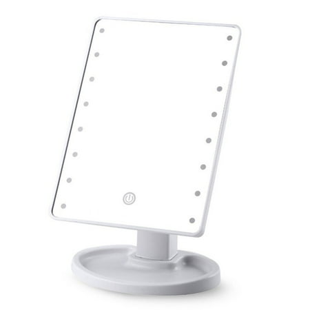 Led Makeup Mirror With Light Desktop Storage Touch Sensor 360 Rotating Square Canada Led Makeup Mirror With Light Desktop, Square Light Up Makeup Mirror