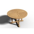 thumbnail image 3 of Abel 47.25-inch Round Teak Outdoor Dining Table with Umbrella Hole, 3 of 5