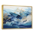 thumbnail image 2 of Designart "Cool Tone Alcohol Ink Fantasy" Abstract Shapes Floater Framed Wall Art Living Room, 2 of 5