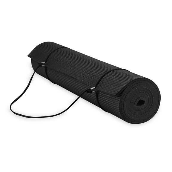 Gaiam Essentials 6mm Yoga Mat, Black