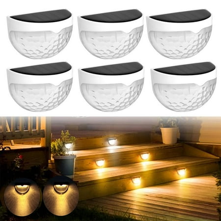 

HOUFIY 6Pcs Solar Power LED Lights Outdoor Waterproof Wall Lamp Wall Mounted Solar Lights Solar Night Security Lamps for Front Door Outside Wall Yard Garage Home Garden Fence Driveway