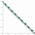 thumbnail image 2 of 925 Sterling Silver Emerald Diamond Bracelet Gemstone, 2 of 6