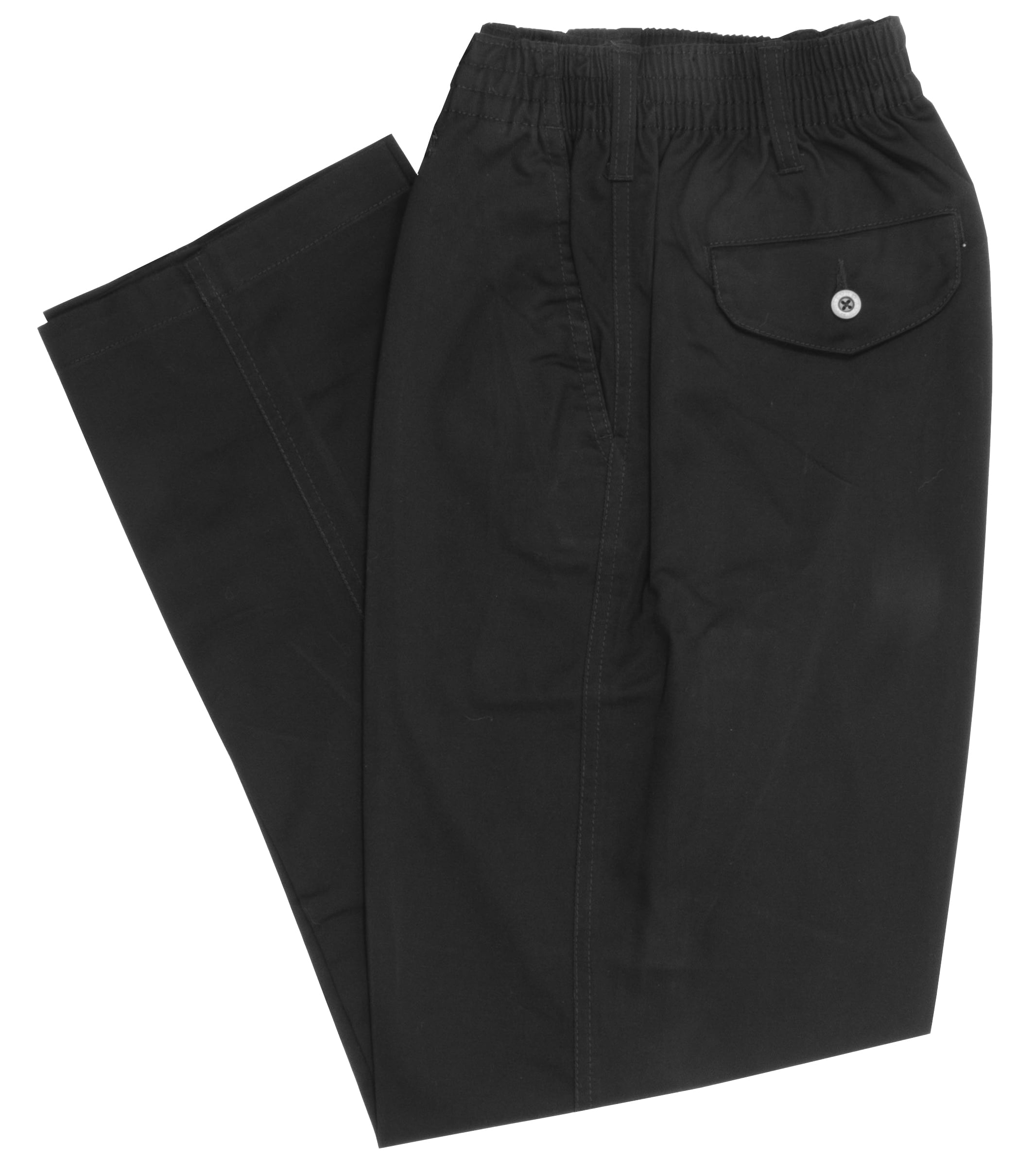 Men's Full Elastic Waist Pants by Falcon Bay - BLACK ( 42W x 32L