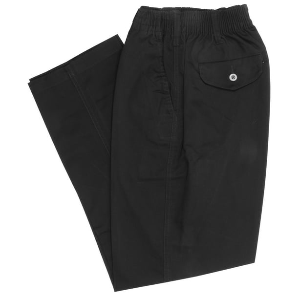 Men's Full Elastic Waist Pants by Falcon Bay BLACK ( 40W x 32L