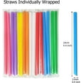 thumbnail image 2 of LQQBOX 100 Pcs Smoothie Boba Individually Wrapped Straws, Jumbo Large Plastic Disposable Bubble Tea Milkshake Colorful Drinking Straws(0.4" Wide X 9.4" Long), 2 of 7