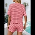 thumbnail image 4 of Conjunto de Pijama de 2 Piezas de Corta A Rayas de Verano, Color Rosa, Talla L, 4 of 8
