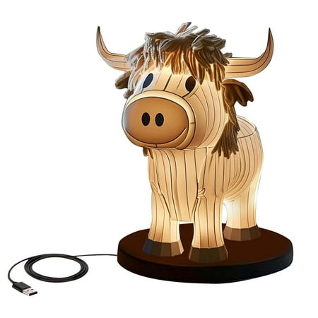 

USB Cow Table Lamp Bedside Energy Saving Portable Farmhouse Cow USB Small Nightstand Lamp LED Desk Night Light For Living Room Bedroom Home Desk Decor