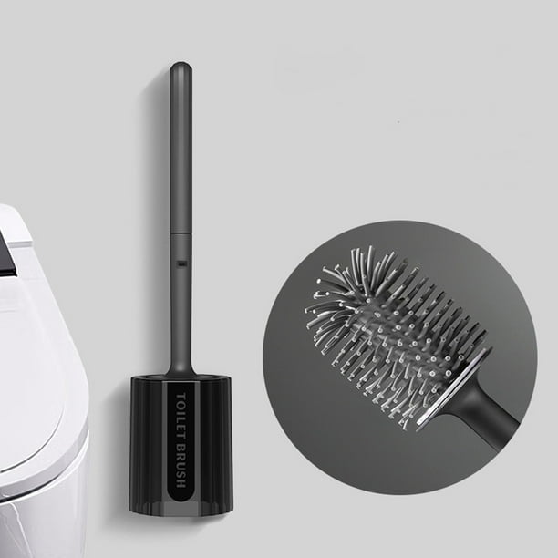 Cepillo de inodoro con cerdas duras, kit de cepillo para inodoro, moderno y compacto, con mango largo y cerdas para limpieza de baño.