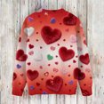 thumbnail image 4 of Dwralegc Womens Valentine Sweaters Heart Graphic Casual Sweater Crew Neck Long Sleeve Fashion Spring Lightweight Pullover Tops Wine XL, 4 of 4