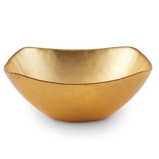 Leeber 31232 7.5 in. Atlas Square Gold Glass Bowl