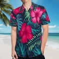 thumbnail image 5 of High Quality Hawaiian Shirts for Men Short Sleeve Aloha Beach Shirt Floral Summer Casual Button Down Shirts Blouses RTIM6W, 5 of 7