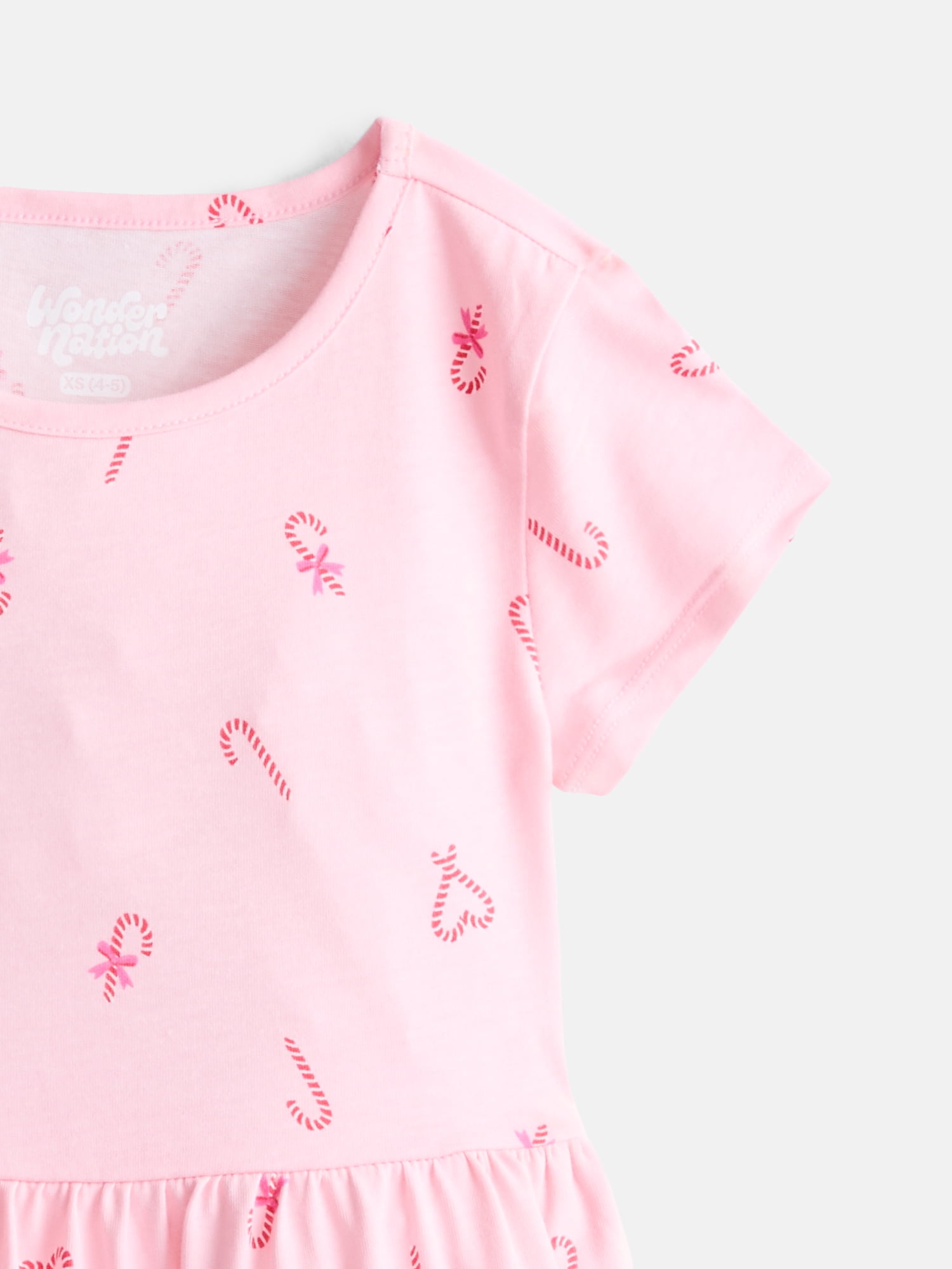 Wonder Nation Girls Play Dress with Short Sleeves, Sizes XS-XXL