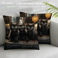 thumbnail image 3 of MDO  Cute Cats Decorative Throw Pillow Cover Case, Kittens Family Cats Cotton Linen Outdoor Pillow Cases Square Standard Cushion Cover for Sofa Couch Bed Car 18x18 inch, 3 of 5