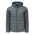 thumbnail image 2 of Men's Cutter & Buck Gray Nashville SC Big & Tall Evoke Hybrid Eco Softshell Recycled Full-Zip Hoodie Jacket, 2 of 3