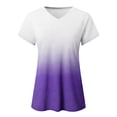 thumbnail image 3 of Zpanxa Womens Summer Tie Dye Short Sleeve T Shirts, Ombre V Neck Tops, Cotton Casual Basic T Shirts, Plus Size Tops, Tees & Blouses Loose Fit S-5XL, Gifts for Mom, 3 of 6