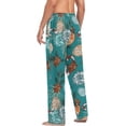 thumbnail image 6 of Men's Pajama Pants with Pockets Sleepwear Lounge Pants Stretch Casual Green Fruit Pine Cone, 6 of 7