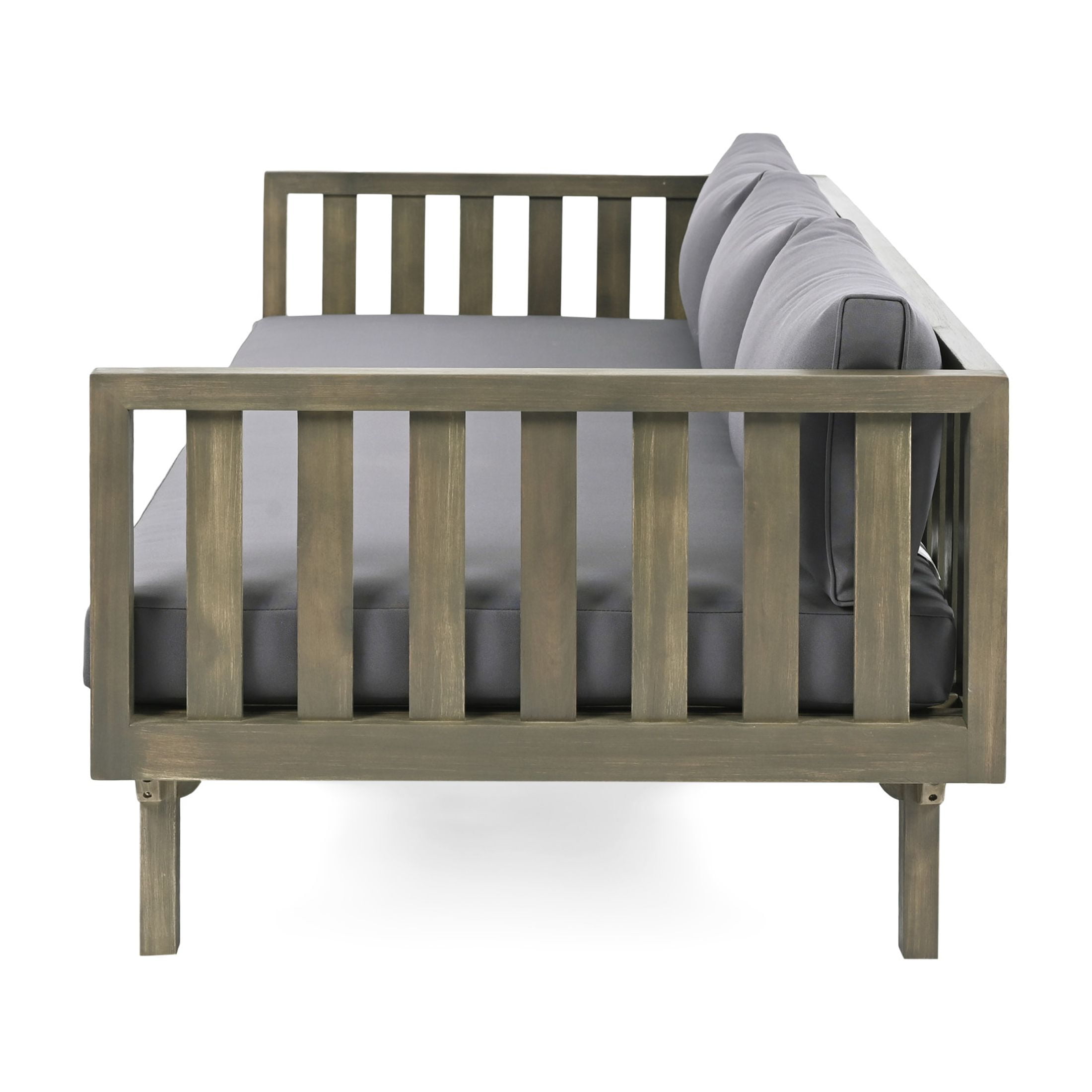 Lainey Outdoor CLAREMONT 3 SEATER DAYBED, Grey Finish+Dark Grey