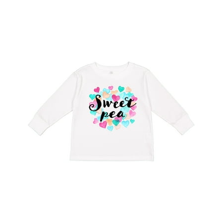

Inktastic Sweet Pea Hearts Gift Toddler Boy or Toddler Girl Long Sleeve T-Shirt