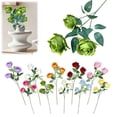 thumbnail image 2 of Artificial 3-Head Rose Flower, Oimcto Realistic Rose Silk Rose Head Flower for Diy Bouquets, Centerpieces and Vase Fillers, Wedding Arrangements, Hotel and Home Decor Decoration, Green, 2 of 9