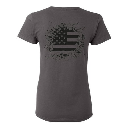 Awkward Styles Black Flag Shirt Memorial Day Pro America Flag T shirt for Her Stripes and Stars American Flag Gifts Pro America Lovers T shirt for Women USA Flag Gifts USA Print on the Back