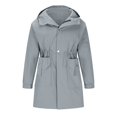 thumbnail image 3 of Olyvenn New & Trending Men's Long Raincoat Ligtweight Rain Jacket Waterproof Outdoor Jackets with Hood Cargo Windbreaker Trench Coat Gray 8, 3 of 7