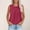 A407 Wine, variant on Linen Tank Top for Women Round Neck Sleeveless Fashion Pleated Drape Design Solid Color Lightweight Breathable Casual Summer Blouse