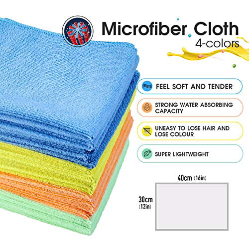 Mastertop 20Pcs/Pack Microfiber Dust Cleaning Cloth 4 Colors Multifunctional Cleaning Rag for Kitchen Car 